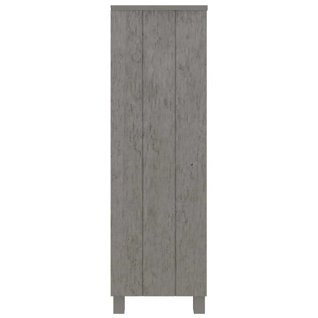 Book Cabinet Solid Pine Wood 85x35x112cm Light Grey 3-Shelf Storage Shelving Unit