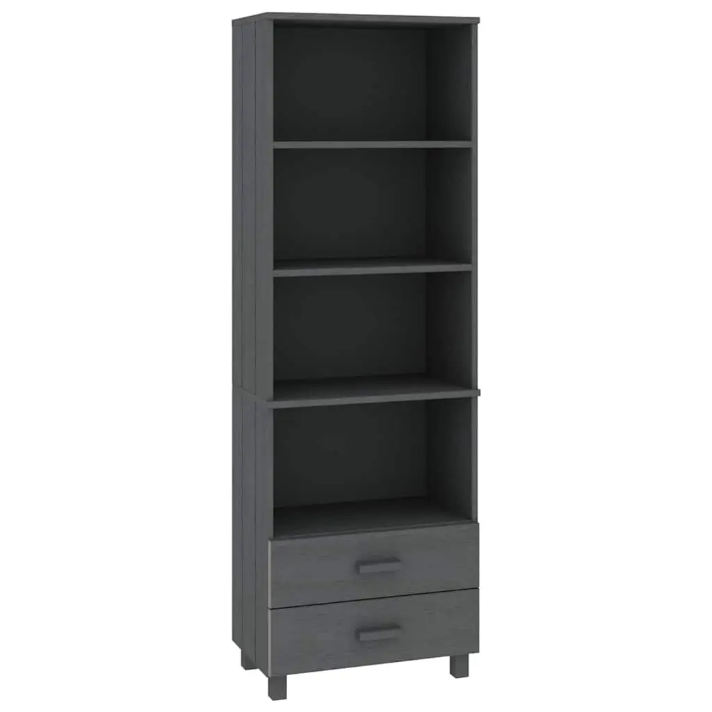 Grey Highboard Storage Cabinet with Solid Wood