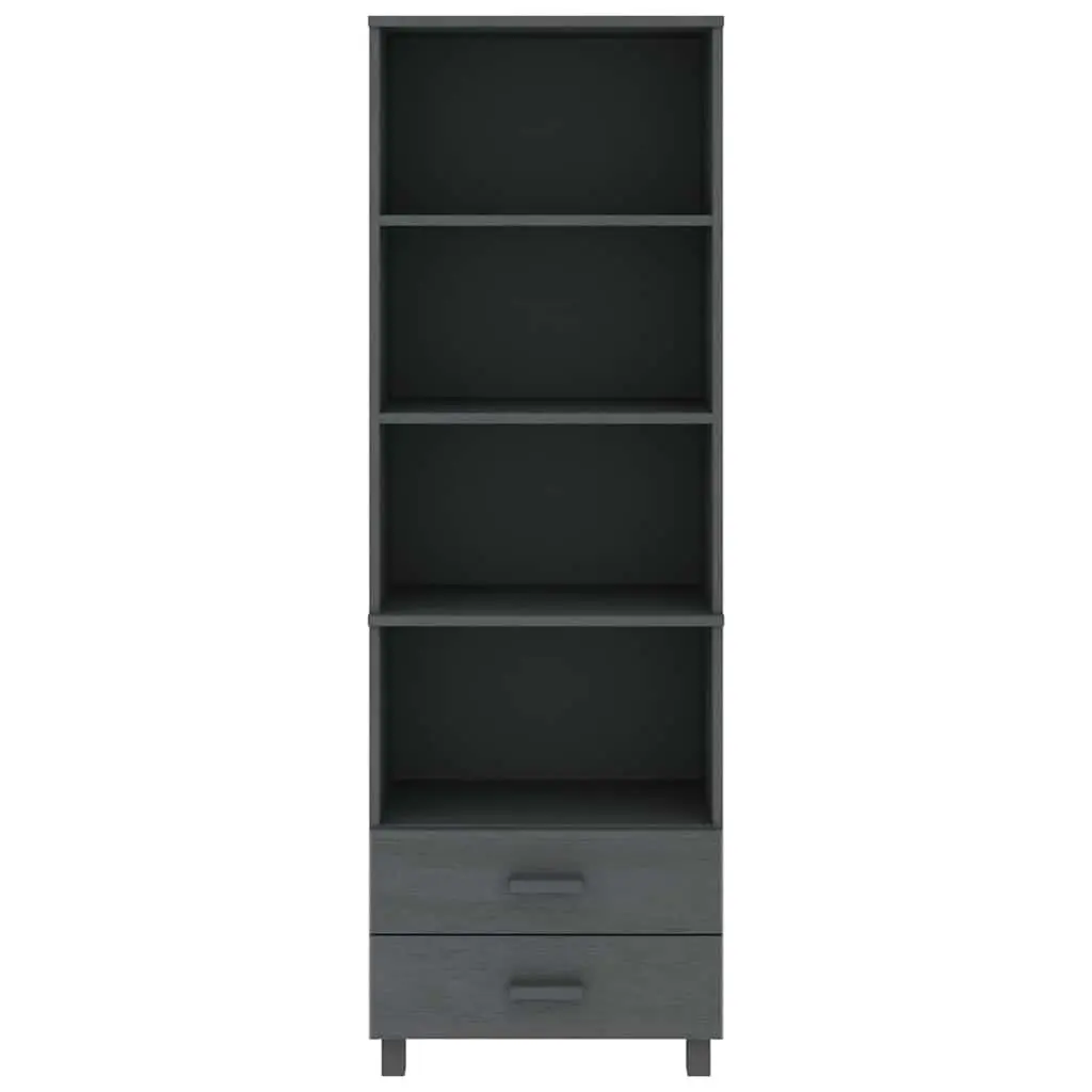 Grey Highboard Storage Cabinet with Solid Wood