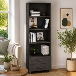 Sturdy Highboard Cabinet with Light Grey Finish