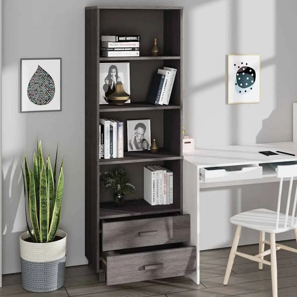 Highboard Cabinet with Light Grey Finish