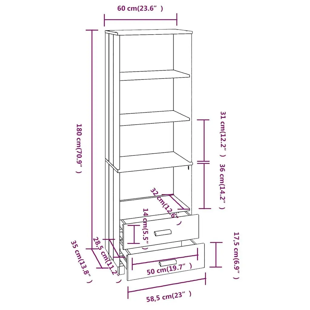 Highboard Cabinet with Light Grey Finish