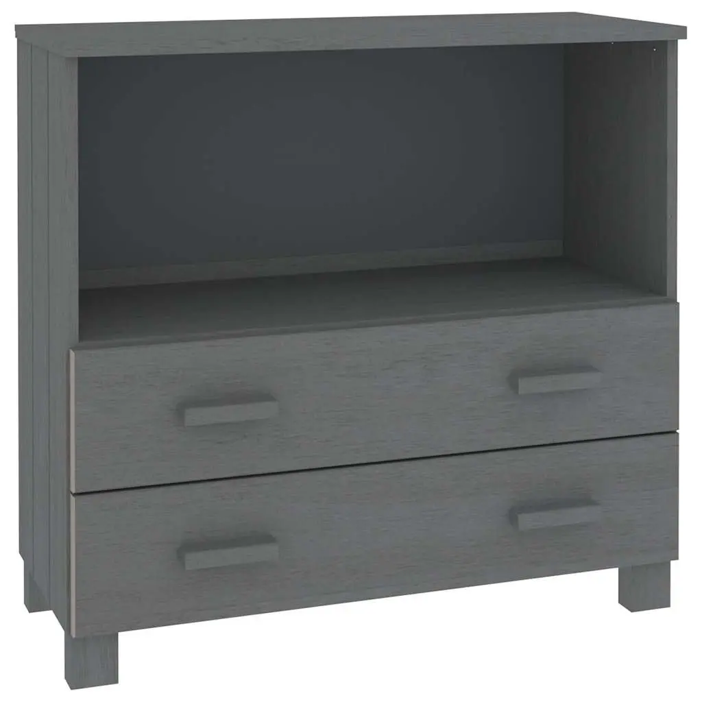 Wooden Sideboard Storage Cabinet Solid Pinewood 85 x 35 x 80 cm Grey
