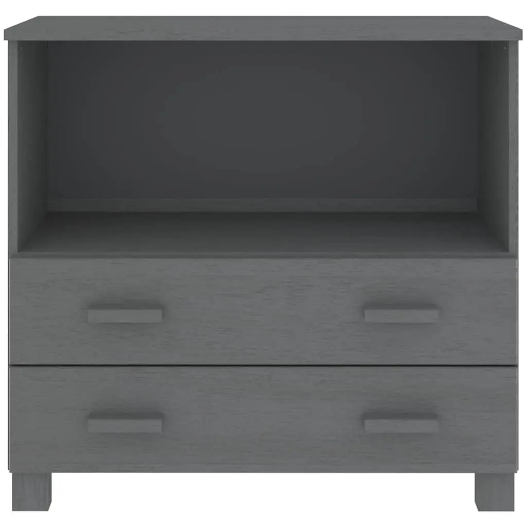 Wooden Sideboard Storage Cabinet Solid Pinewood 85 x 35 x 80 cm Grey