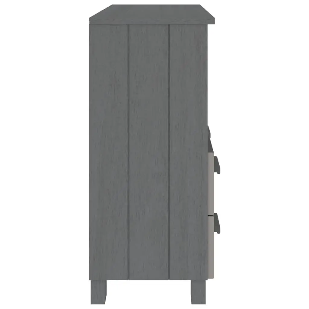 Wooden Sideboard Storage Cabinet Solid Pinewood 85 x 35 x 80 cm Grey