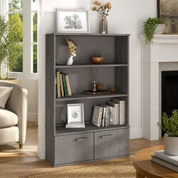 Wooden Highboard Top Cabinet Grey 85x35x100cm Solid Pine Storage Shelves