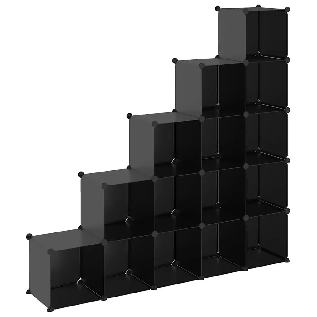 Black Storage Cube Organiser with 15 Cubes
