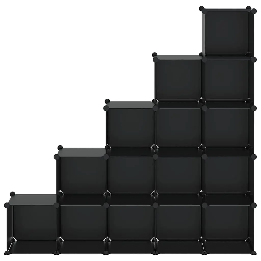Black Storage Cube Organiser with 15 Cubes