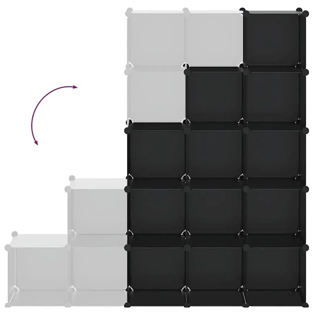 Black Storage Cube Organiser with 15 Cubes