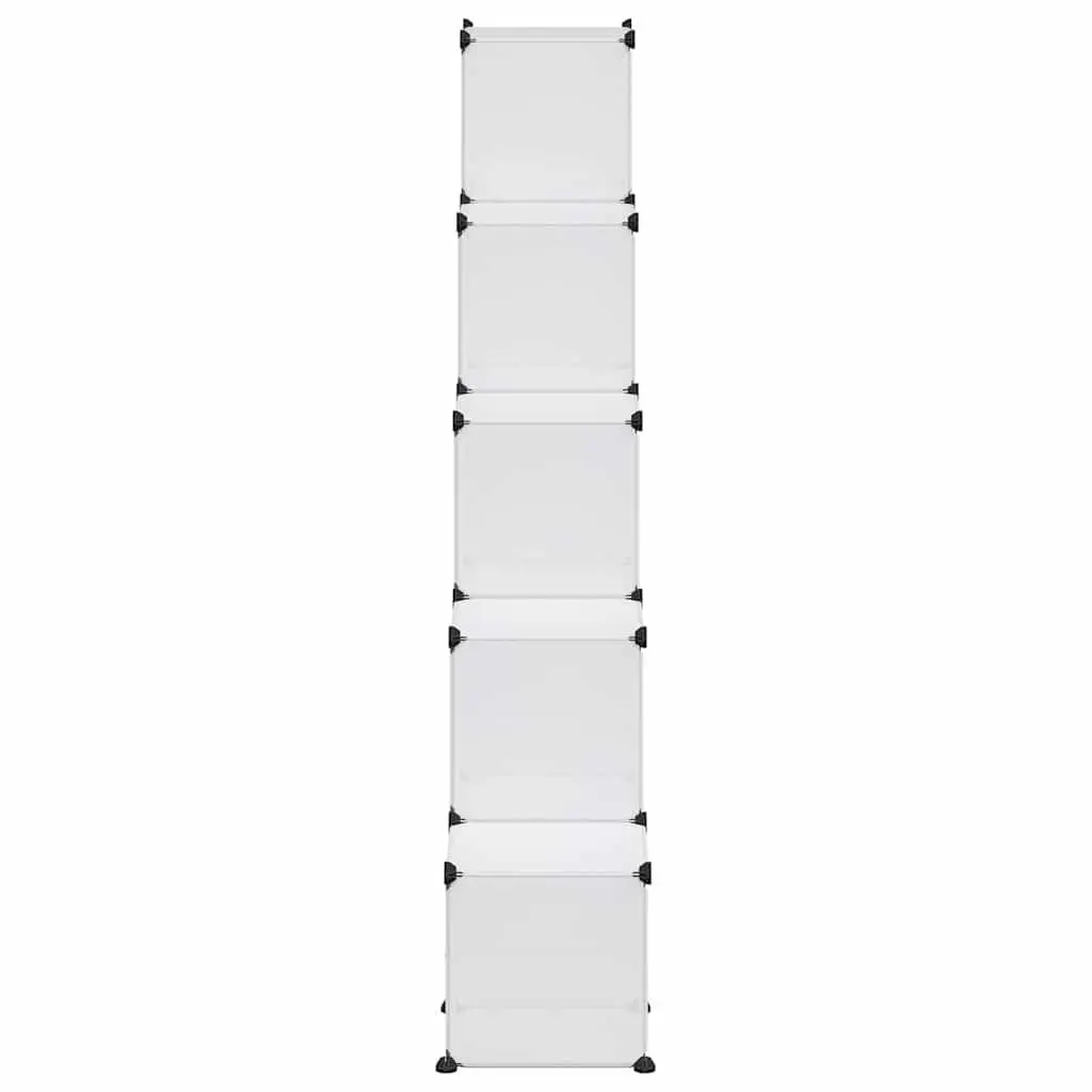 Modular Shelving Unit with 15 Transparent Cubes