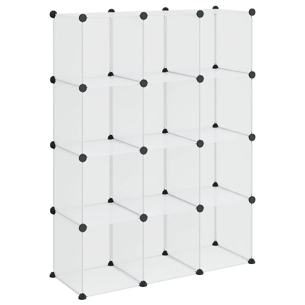 Storage Cube Organiser with 12 Transparent Cubes