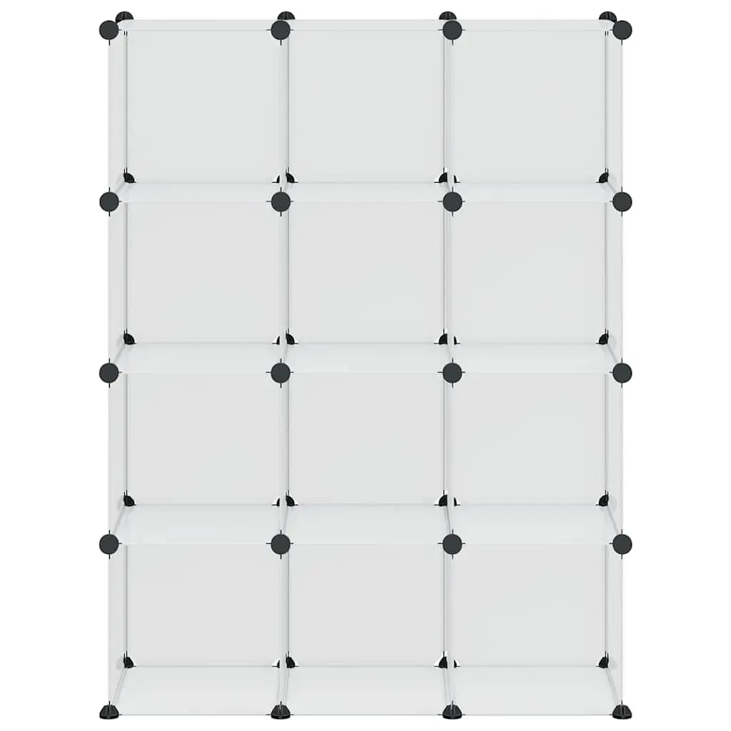 Storage Cube Organiser with 12 Transparent Cubes