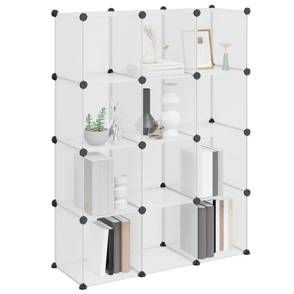Storage Cube Organiser with 12 Transparent Cubes