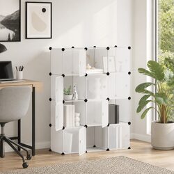 Durable 12-Cube Storage Organizer with Transparent Doors