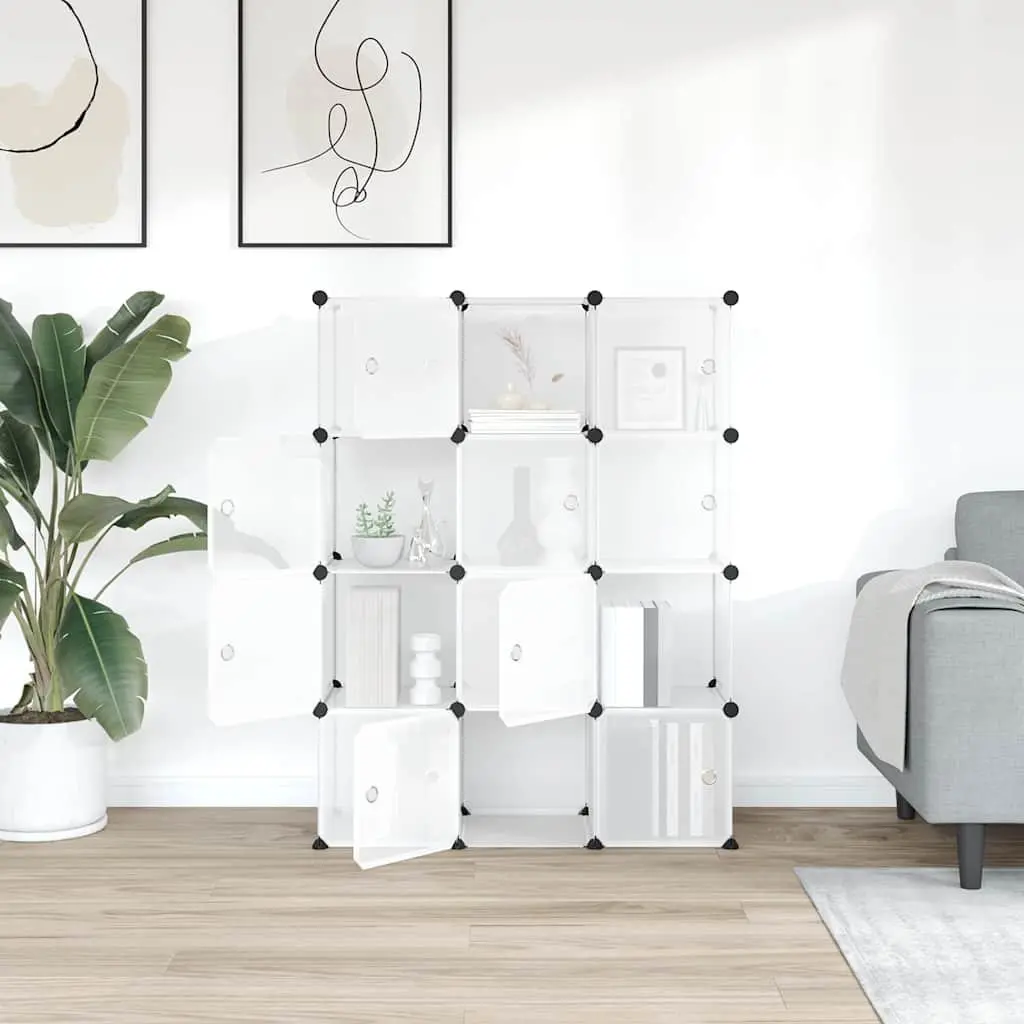 12-Cube Storage Organizer with Transparent Doors