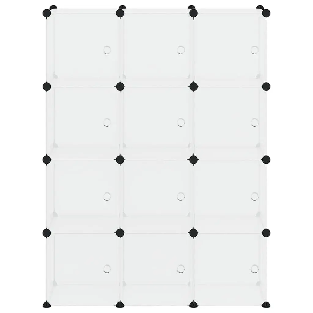 12-Cube Storage Organizer with Transparent Doors