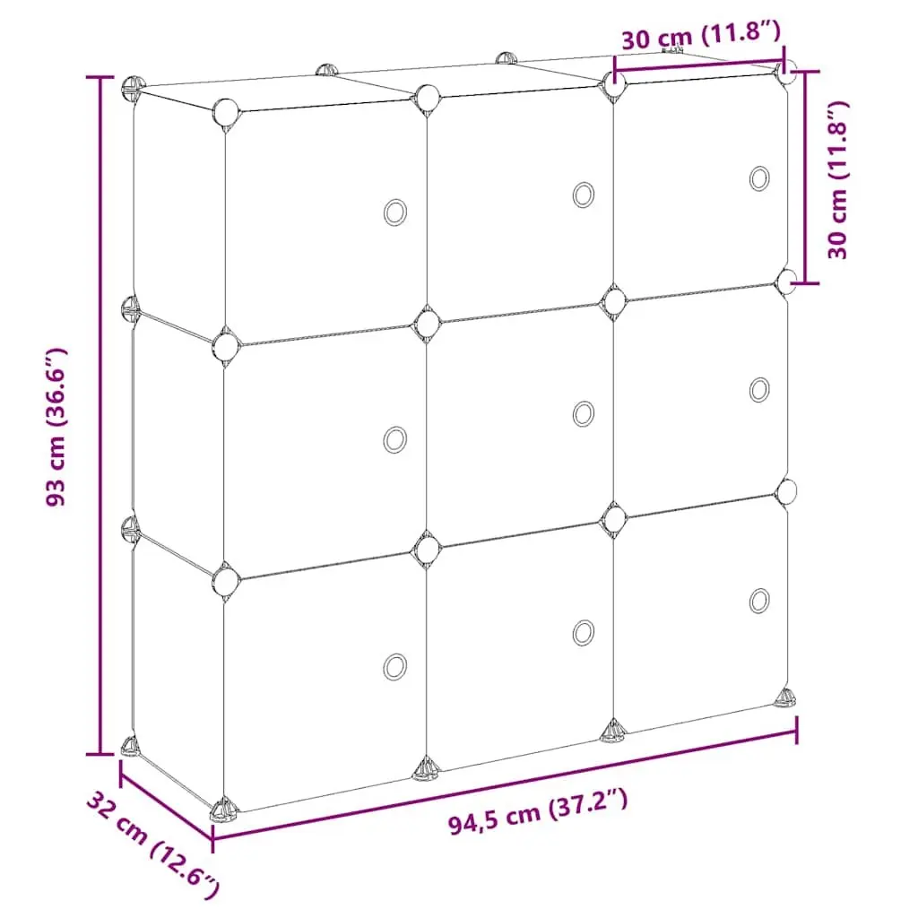 Storage Cube Organiser with 9 Modular Cubes