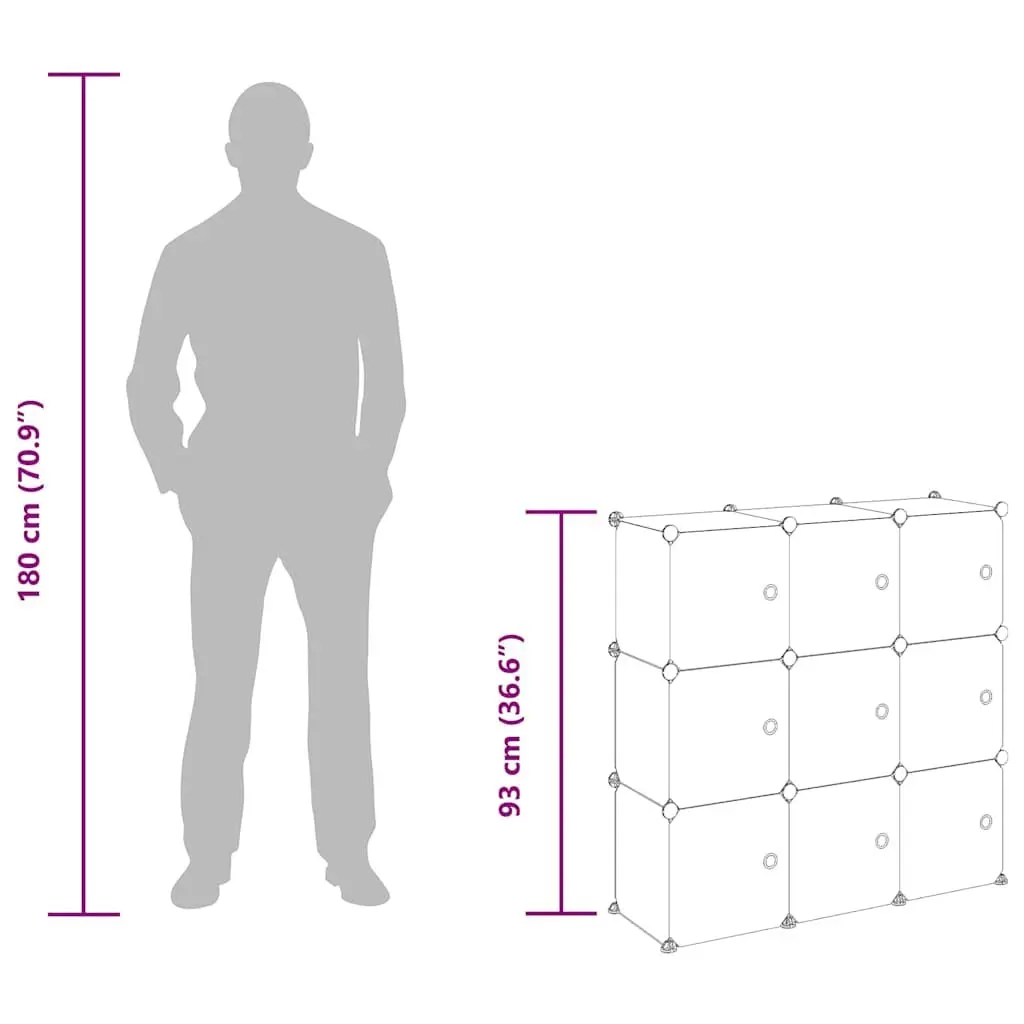 Storage Cube Organiser with 9 Modular Cubes
