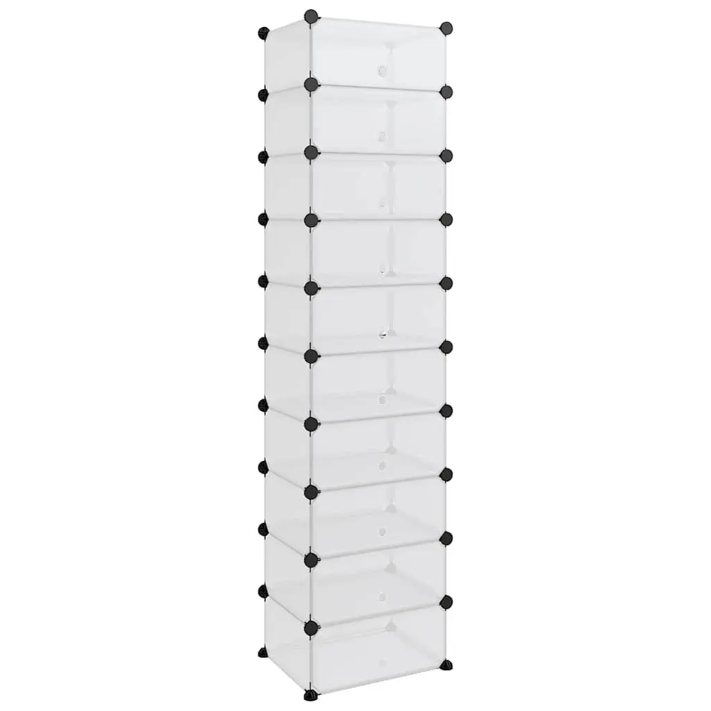 Transparent Shoe Rack Storage Unit 44x32x174cm