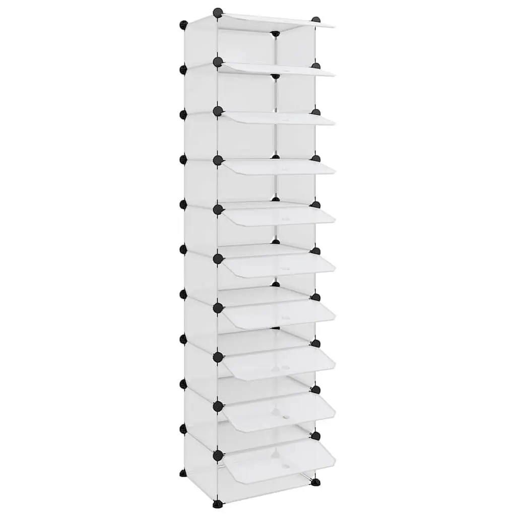 Transparent Shoe Rack Storage Unit 44x32x174cm