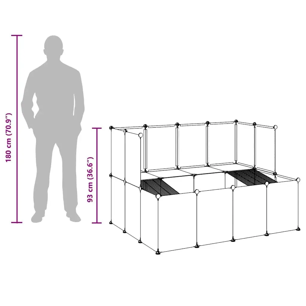 Small Animal Cage 143x107x93 cm with Steel Frame