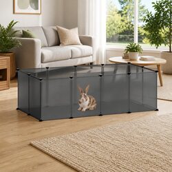 Durable Black Small Animal Cage for Play and Rest