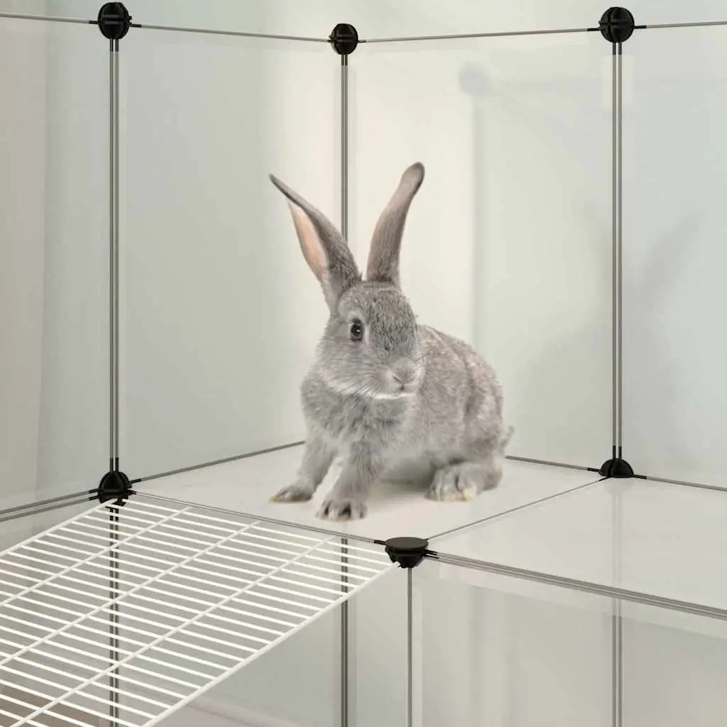Small Animal Cage with Transparent Panels and Ladder