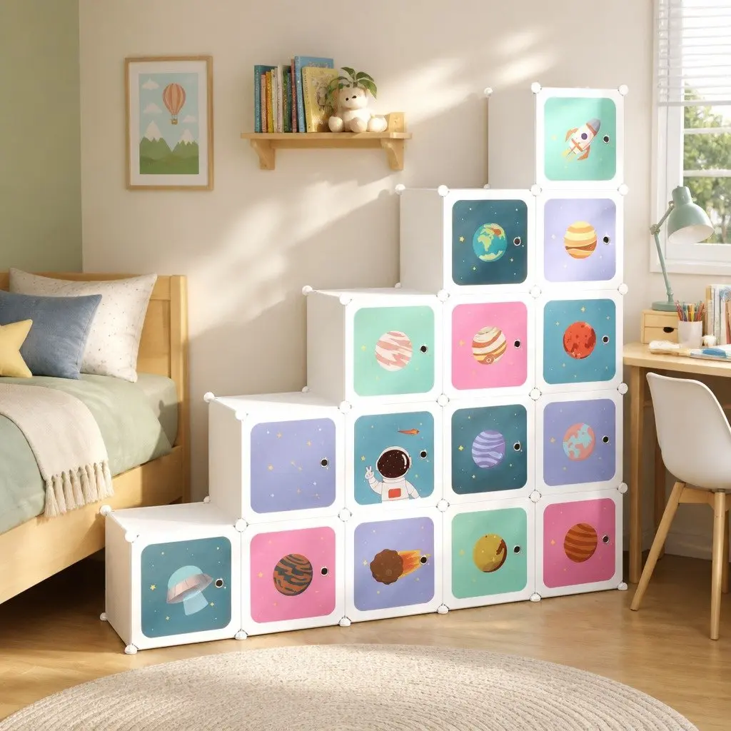 Kids Cube Storage Cabinet with 15 Compartments
