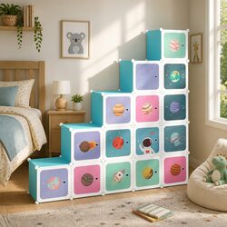 Durable Cube Storage Cabinet for Kids with 15 Compartments