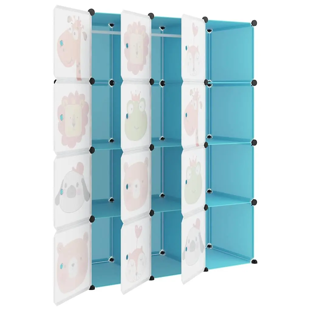 Kids Cube Storage Cabinet with 12 Colourful Cubes