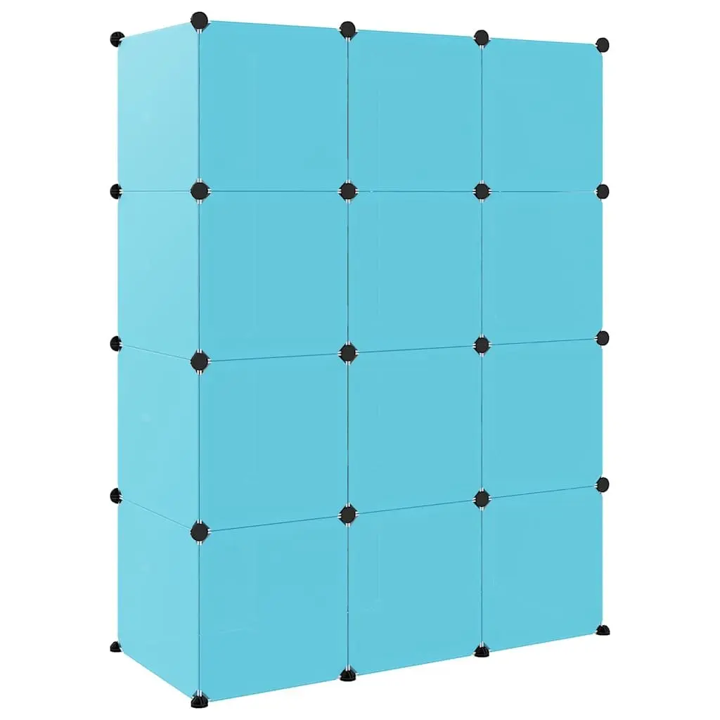Kids Cube Storage Cabinet with 12 Colourful Cubes