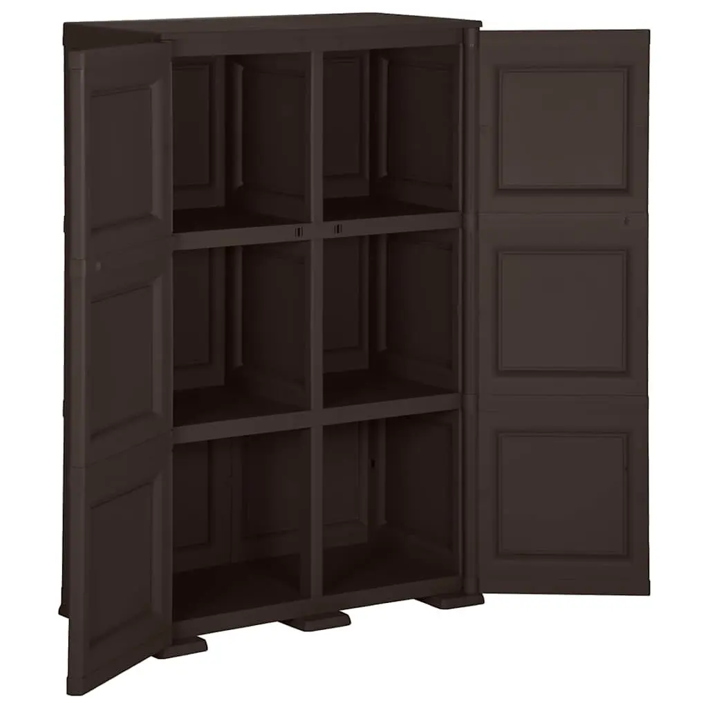 Plastic Storage Cabinet 79x43x125 cm in Brown