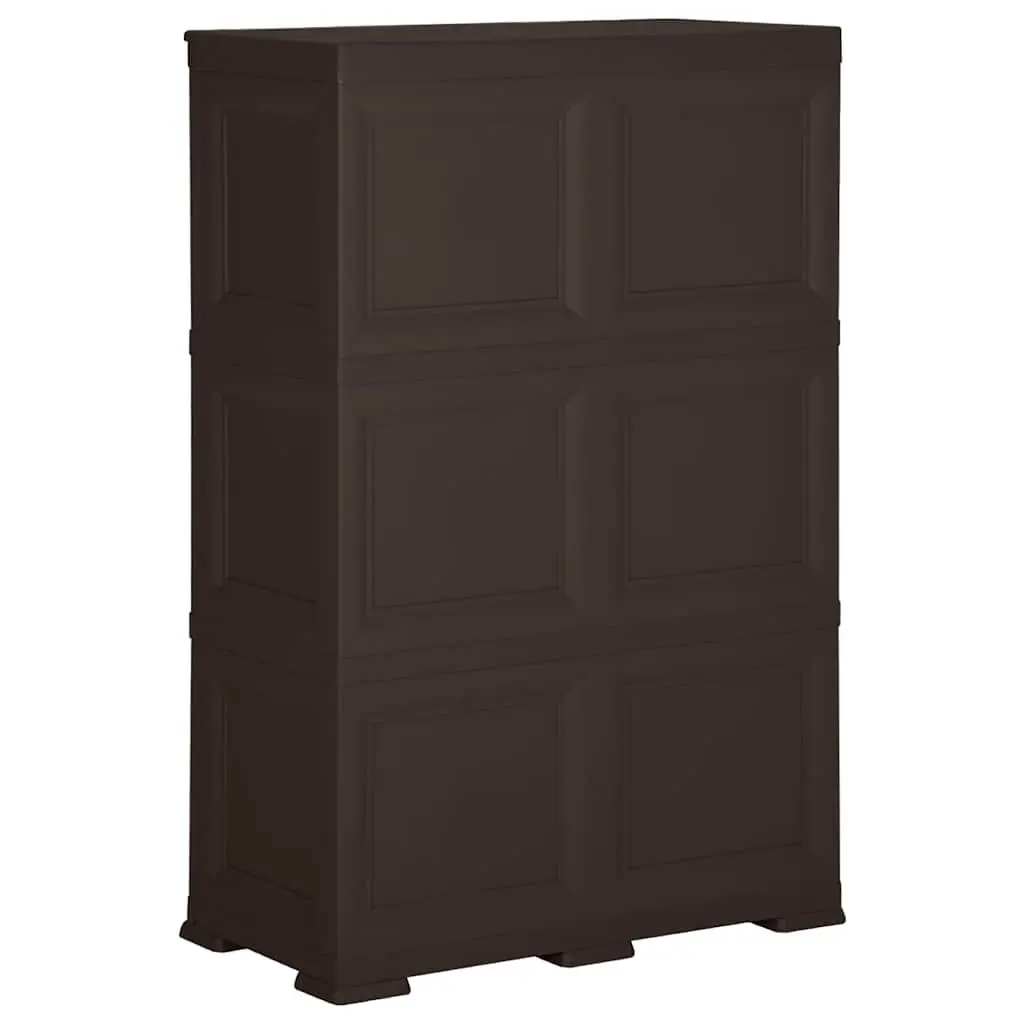 Plastic Storage Cabinet 79x43x125 cm in Brown