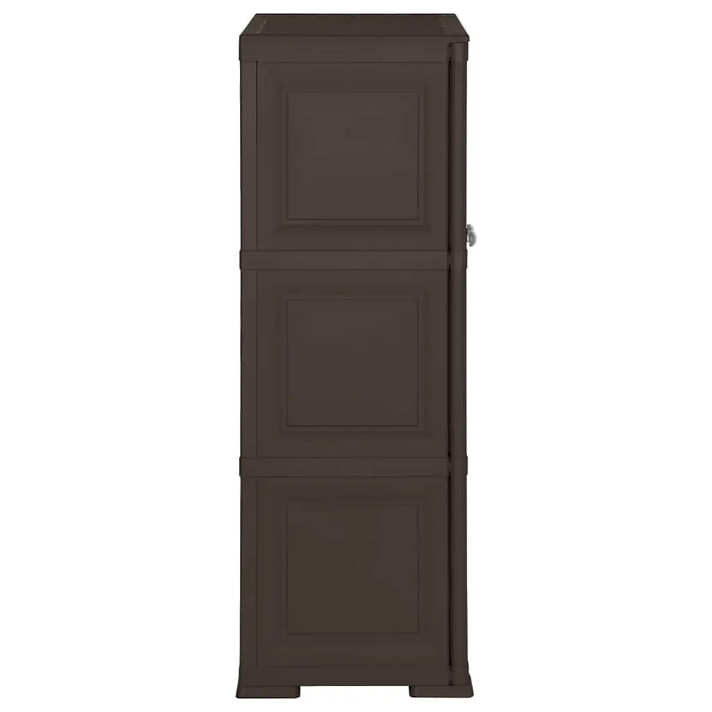 Plastic Storage Cabinet 79x43x125 cm in Brown