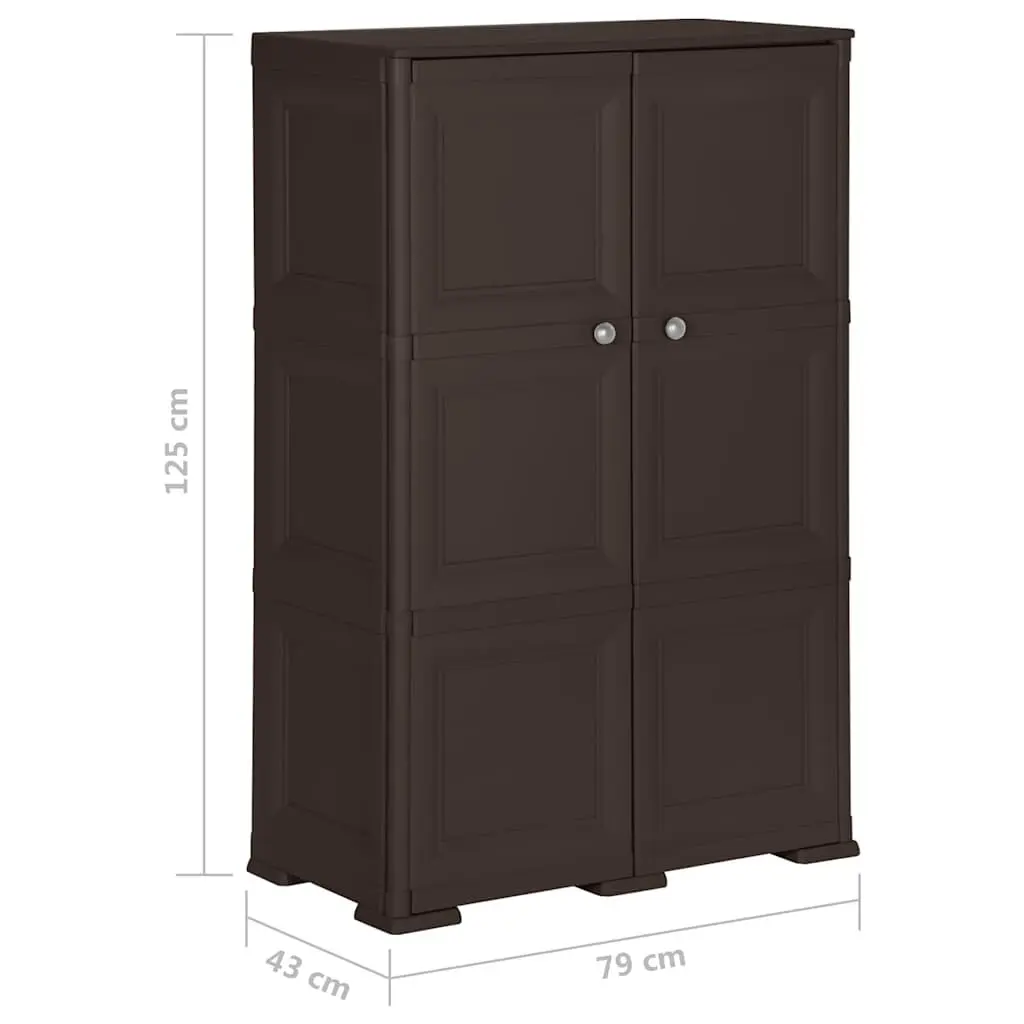 Plastic Storage Cabinet 79x43x125 cm in Brown