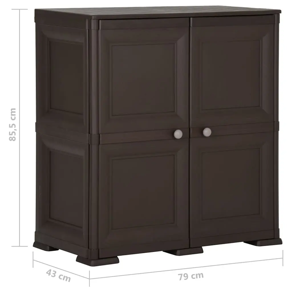 Brown Plastic Storage Cabinet 79x43x85.5cm