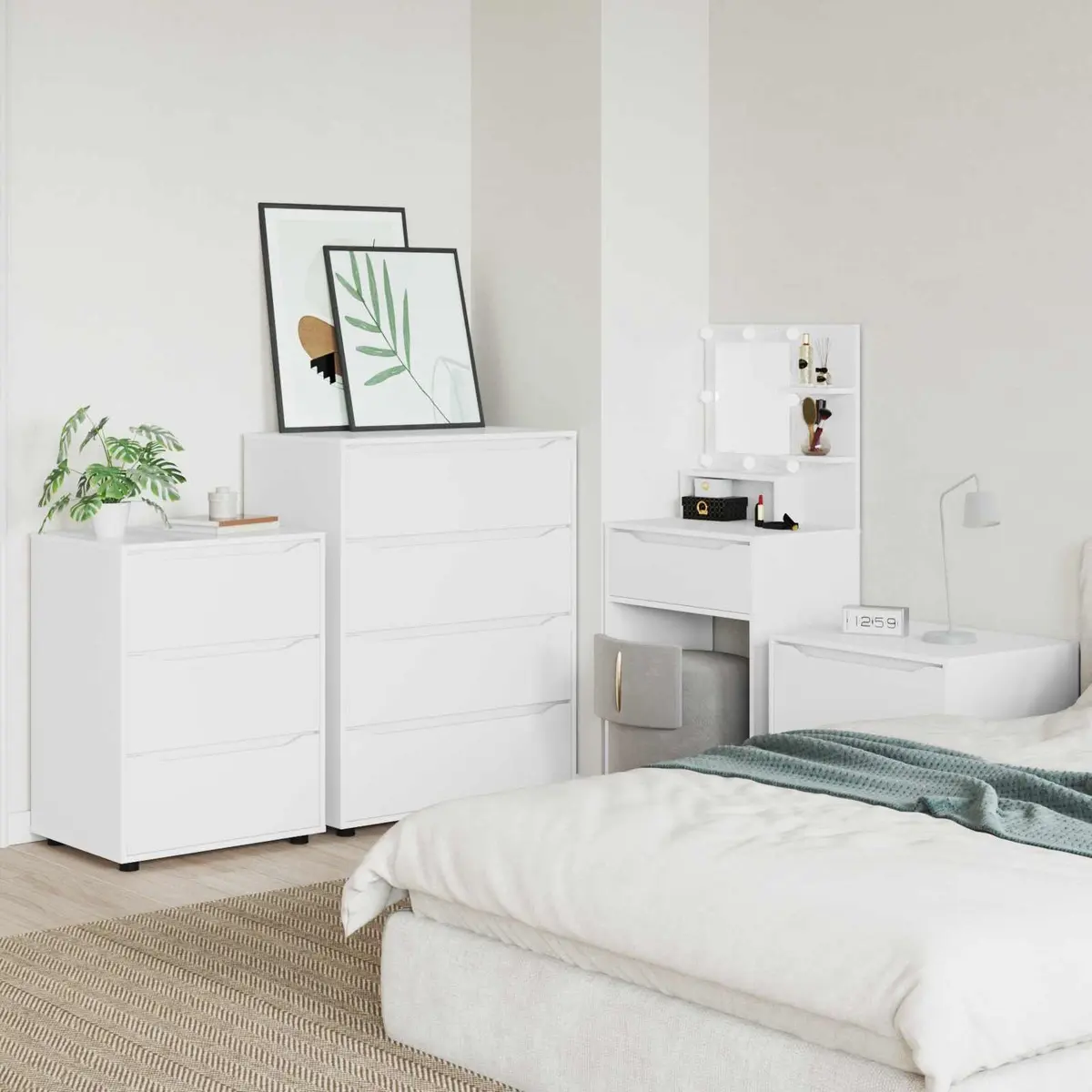 Storage Cabinet Engineered Wood 80x48x105cm White