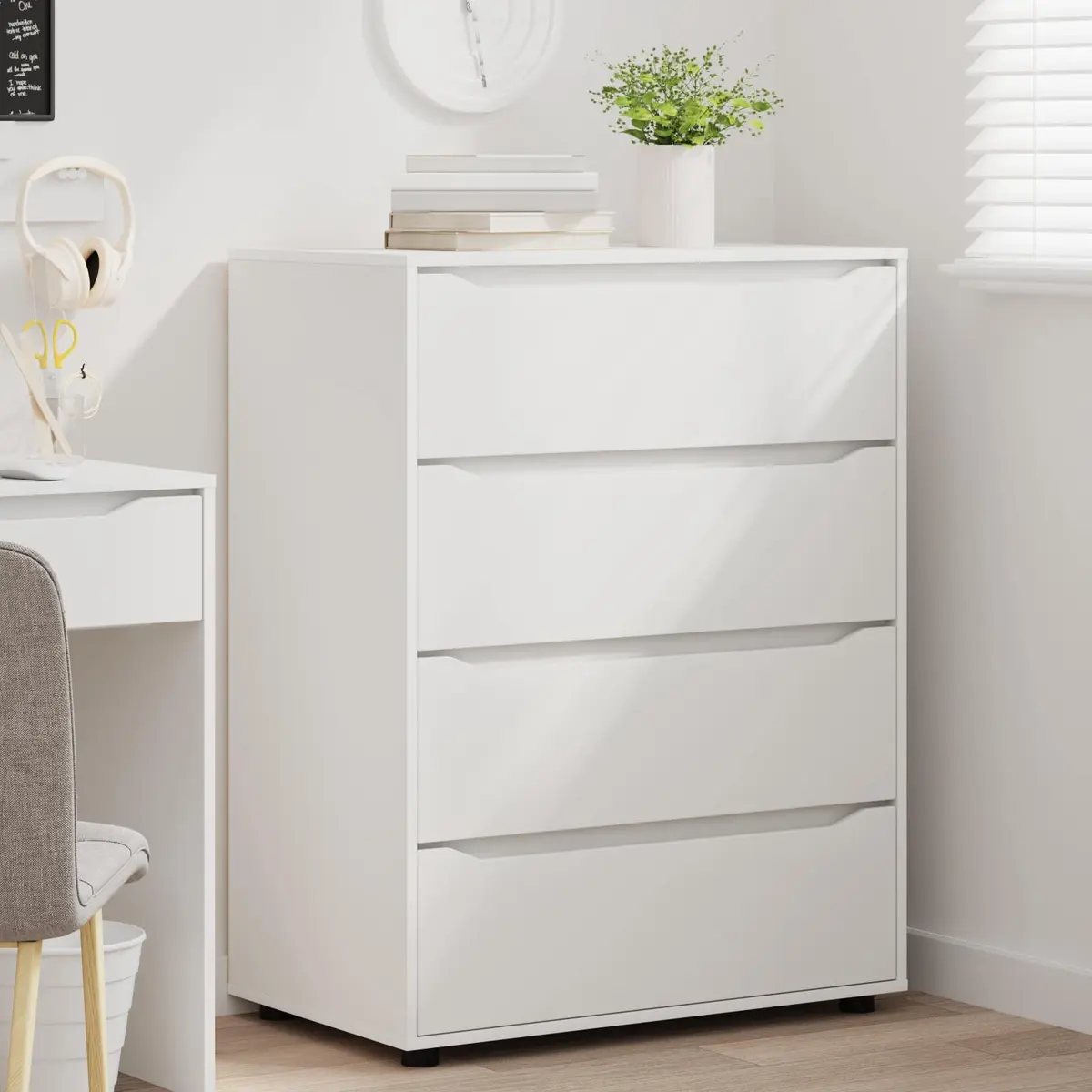 Storage Cabinet Engineered Wood 80x48x105cm White