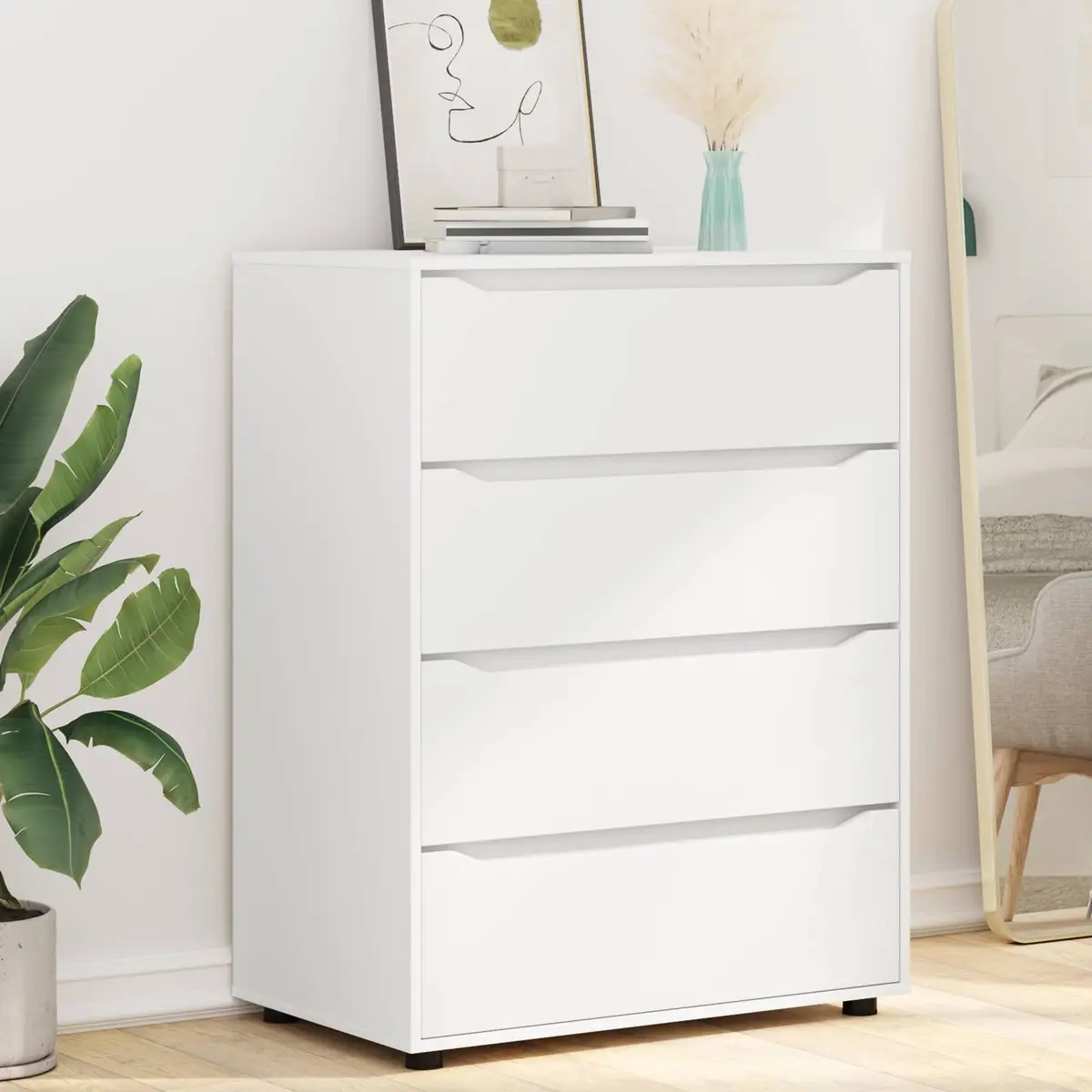 Storage Cabinet Engineered Wood 80x48x105cm White