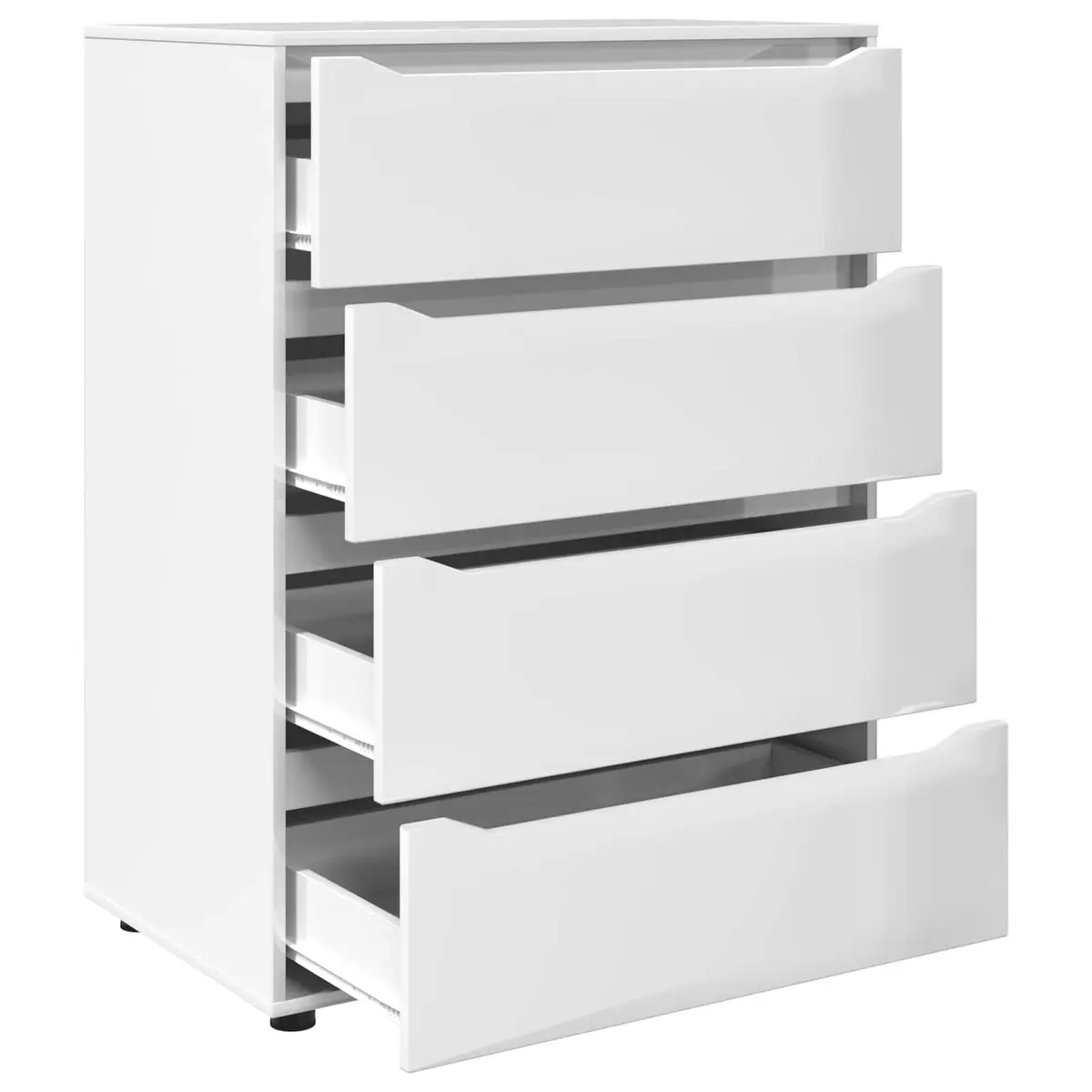 Storage Cabinet Engineered Wood High Gloss White 80 x 48 x 105 cm