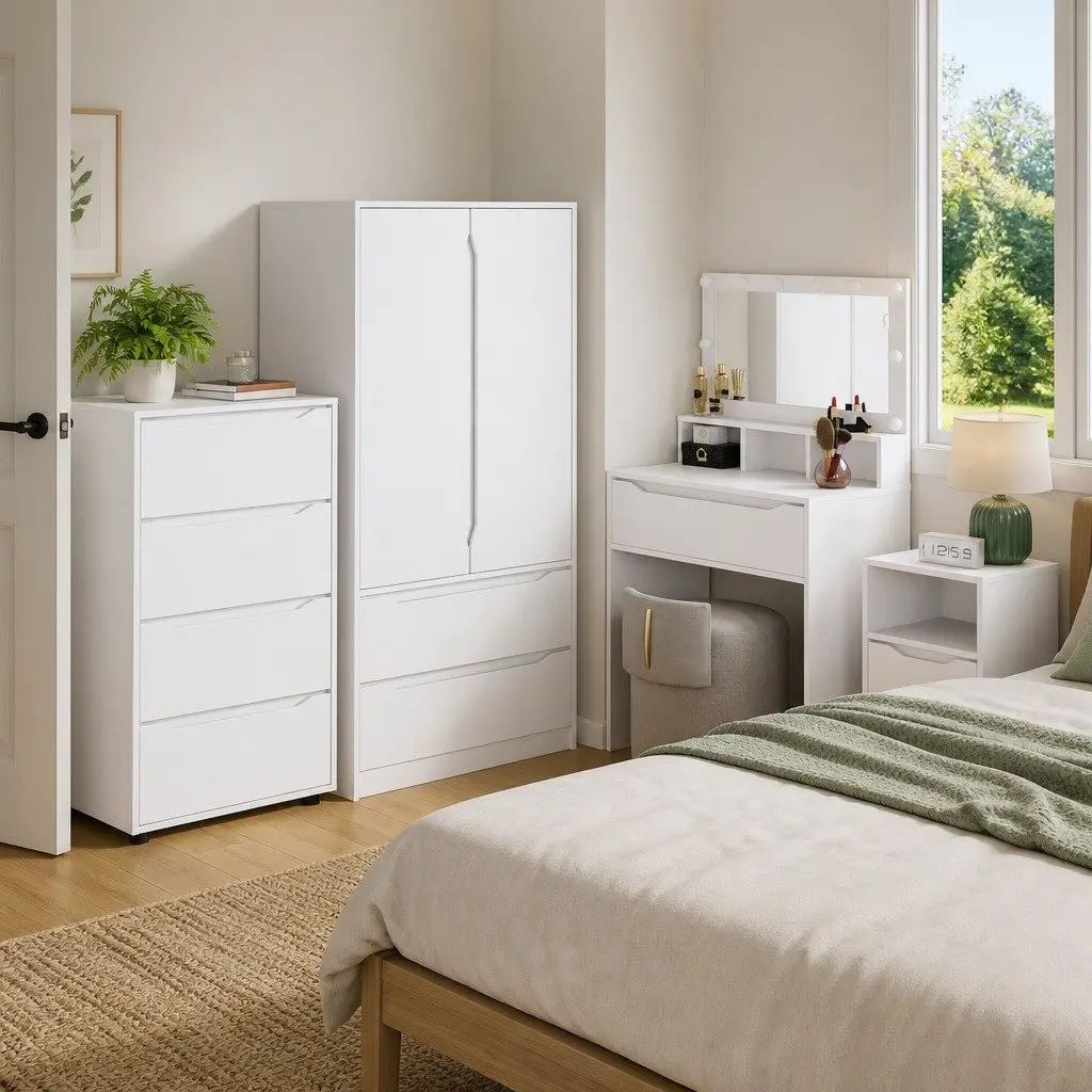 White Storage Cabinet 60 x 48 x 105 cm Engineered Wood