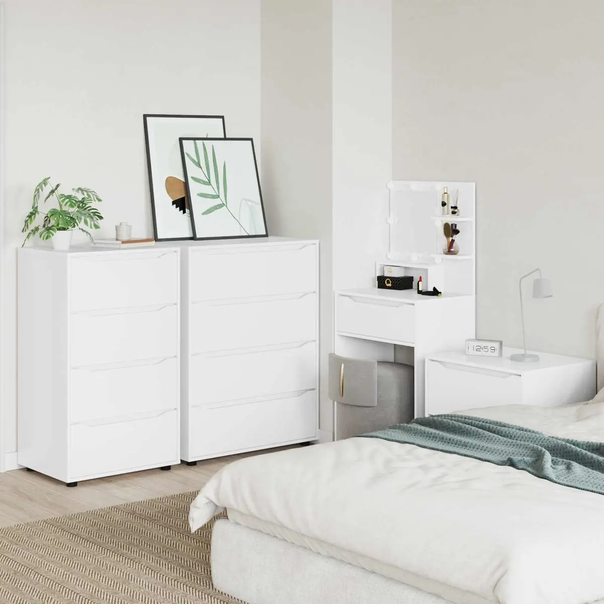 Storage Cabinet Engineered Wood 60 x 48 x 105 cm White