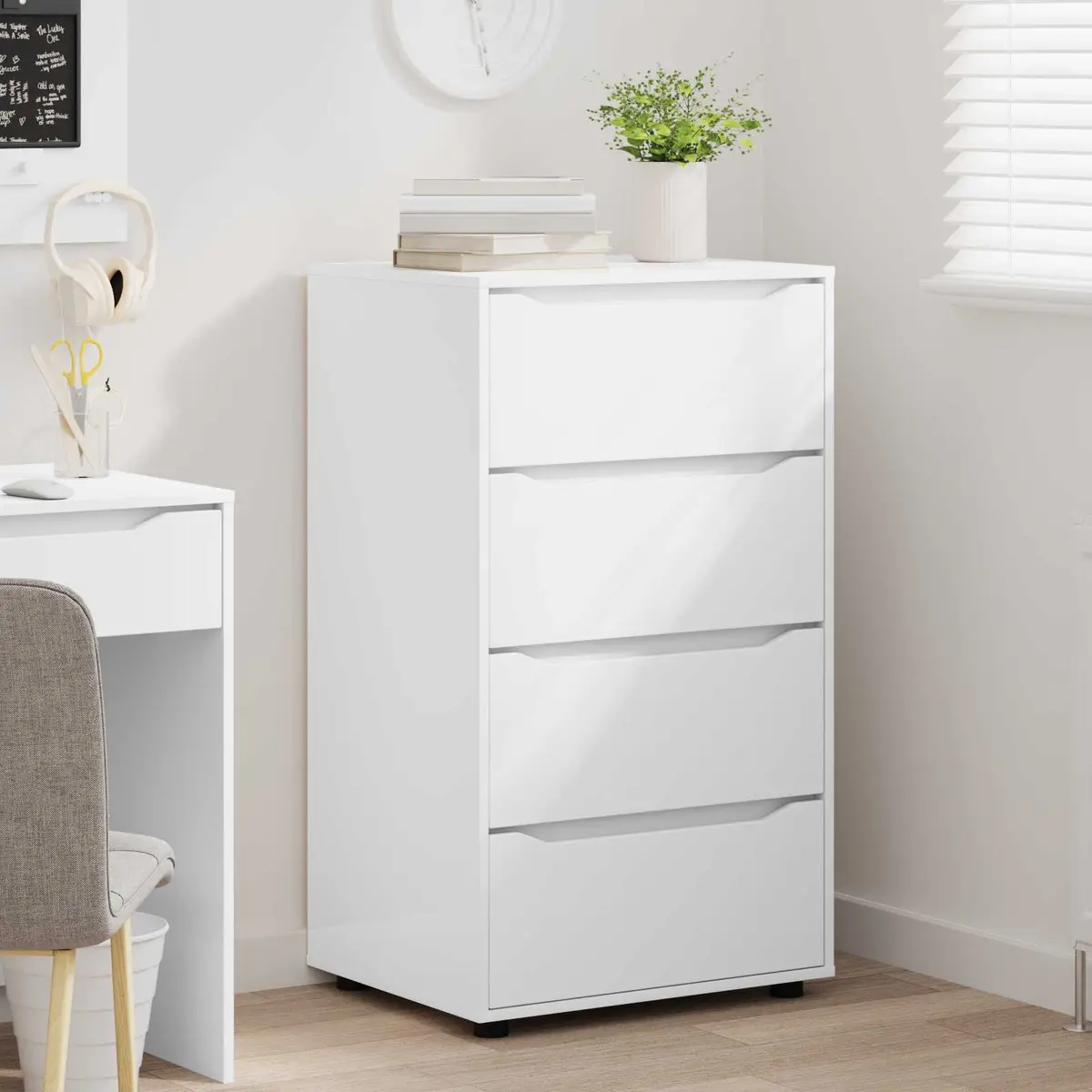 Storage Cabinet Engineered Wood 60 x 48 x 105 cm White