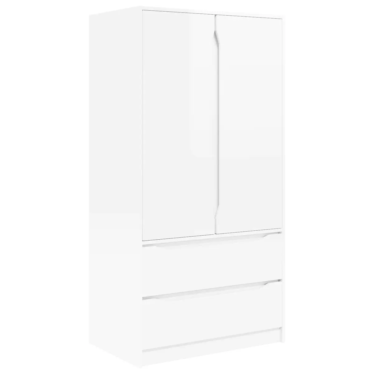 Wardrobe Engineered Wood 79.5 x 49 x 156 cm High Gloss White