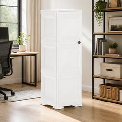 Durable Cream Plastic Storage Cabinet 40x43x125cm