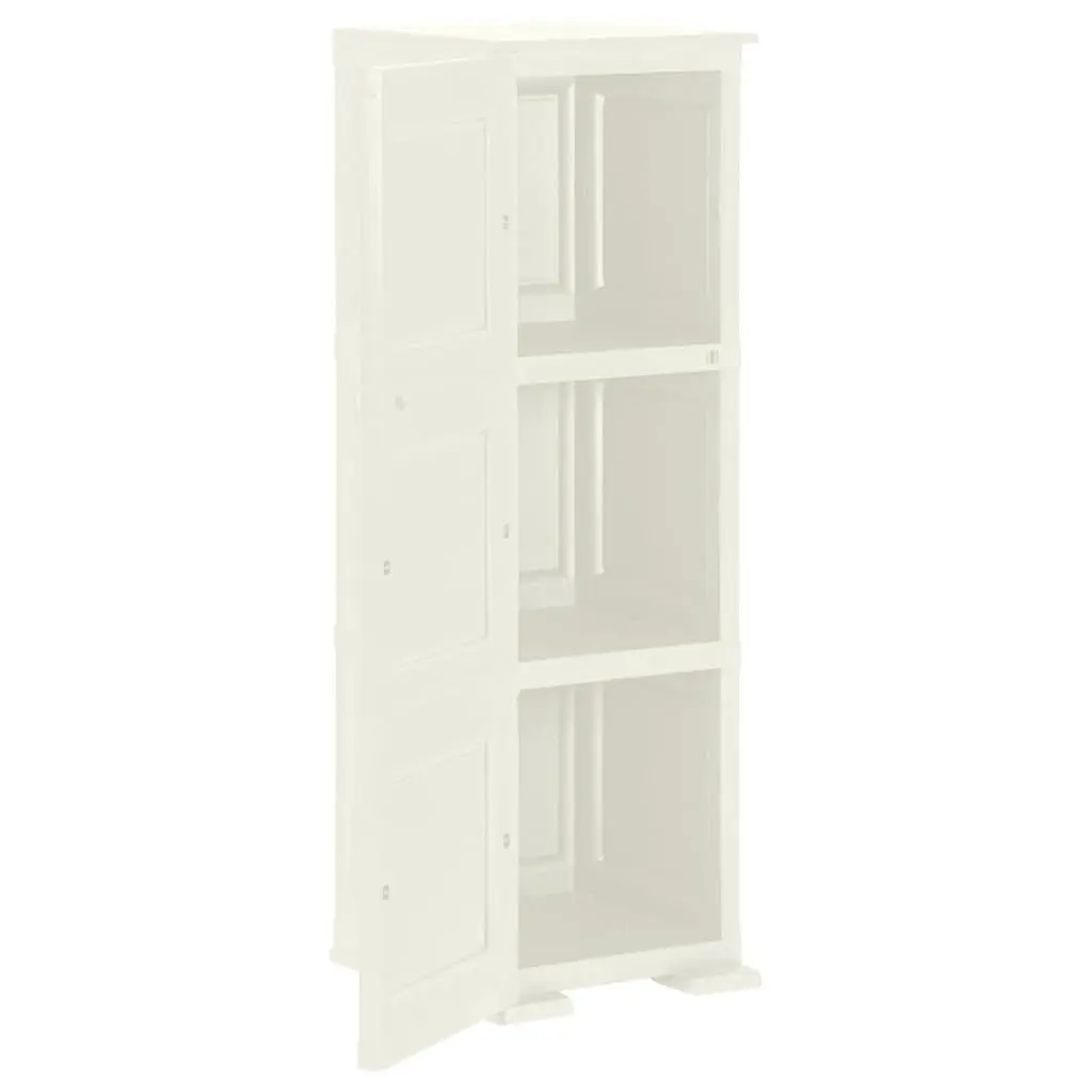 Cream Plastic Storage Cabinet 40x43x125cm