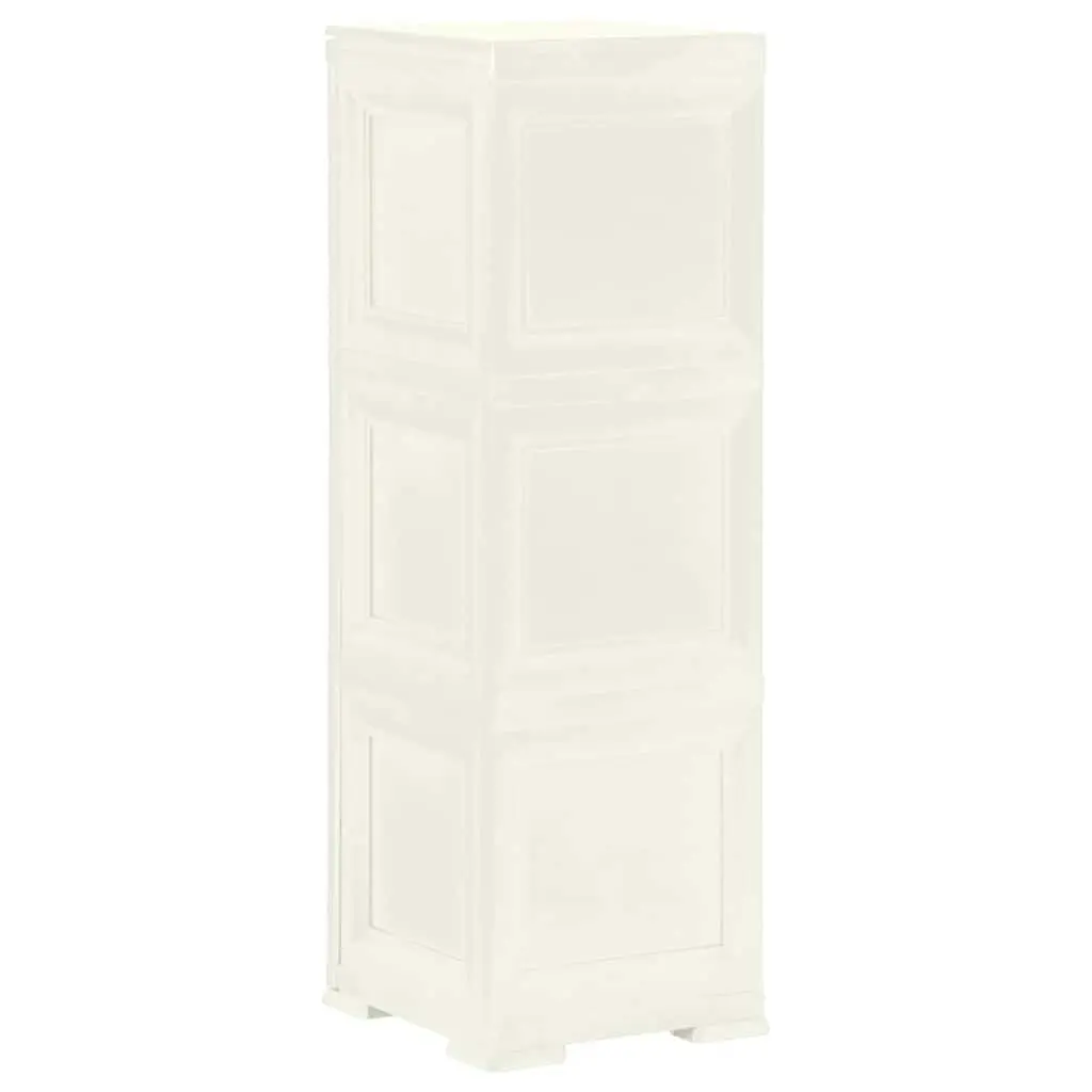 Cream Plastic Storage Cabinet 40x43x125cm