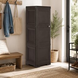 Durable Brown Plastic Storage Cabinet 40x43x125cm