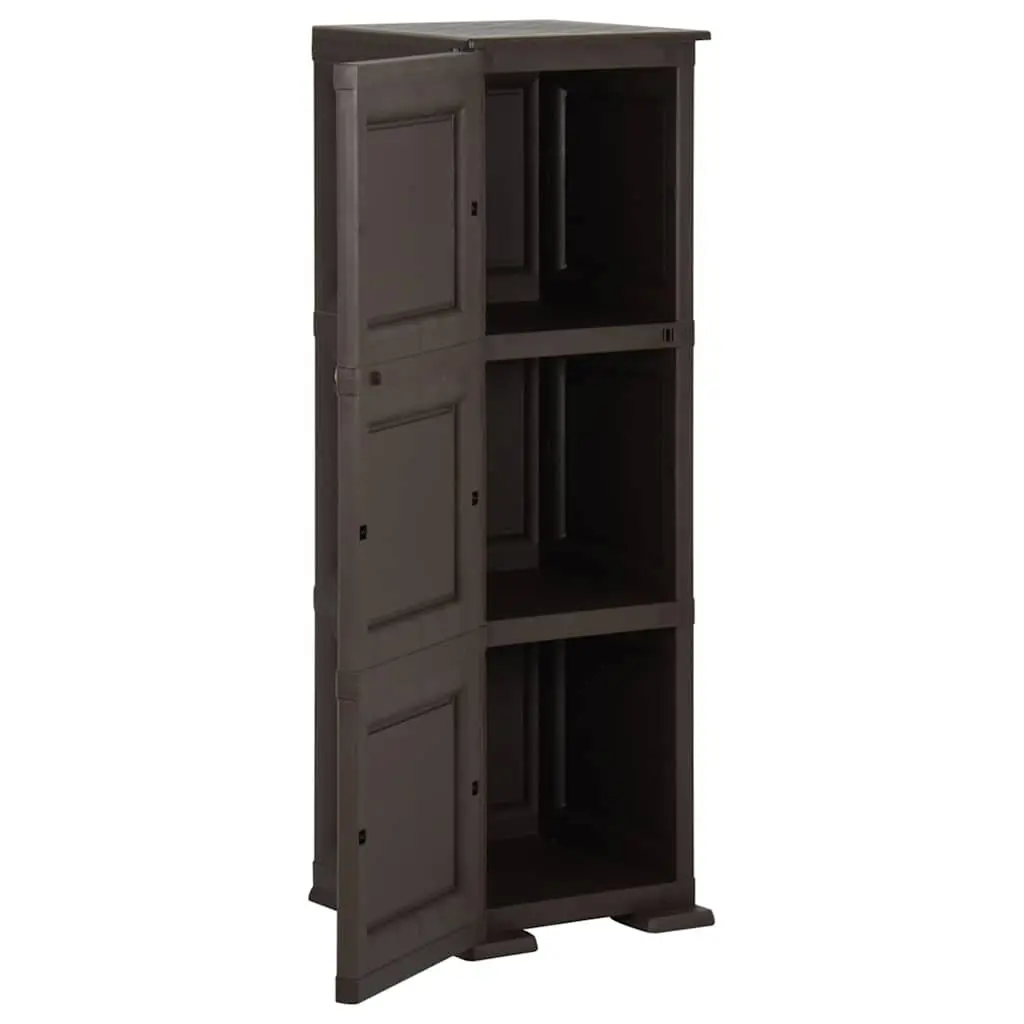 Brown Plastic Storage Cabinet 40x43x125cm