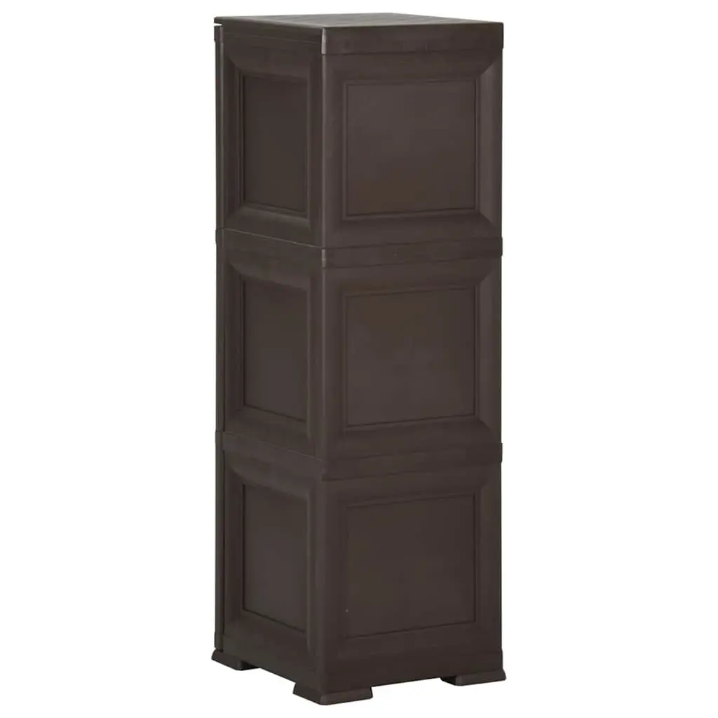 Brown Plastic Storage Cabinet 40x43x125cm